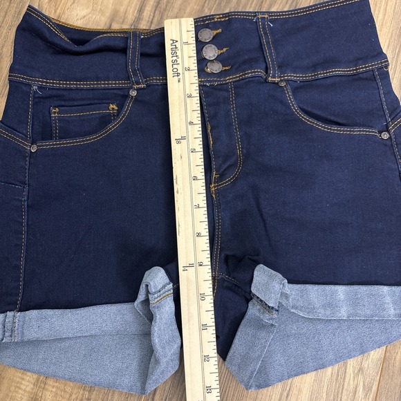 Wax‎ Jeans Butt, I Love You Shorts Medium Dark Blue - Picture 2 of 8